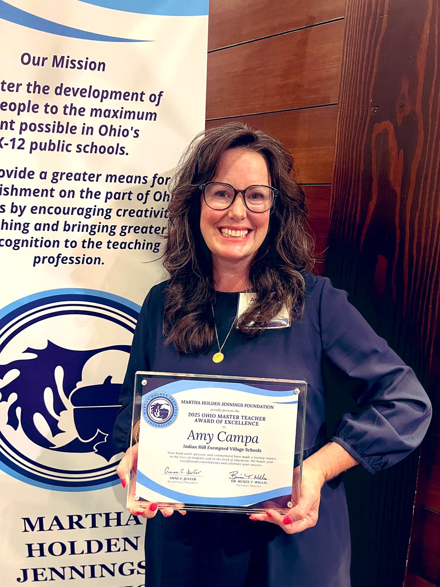 Feeling incredibly honored to be recognized as an Ohio Master Teacher of Excellence by the Martha Holden Jennings Foundation. I’m grateful for the opportunity to grow alongside such inspiring educators and for the support that makes this meaningful work possible.