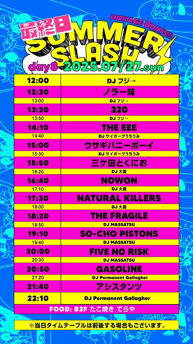 Asstnt_'s tweet image. 7/27⚡️SUMMER⚡️SLASH⚡️2025FINAL⚡️
アシスタンツ!トリです!
絶賛開催中の狂気のイベントサマスラ!
明日は遂に最終日🏝️🔥🔥🔥
振り絞って楽しみましょ!
USG&AGYA