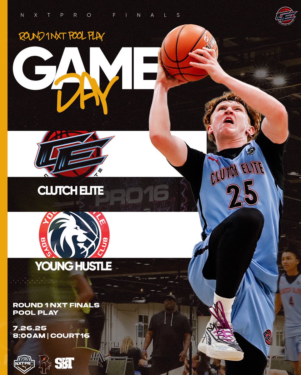 ClutchElite20's tweet image. Game Day. 🍊🏀
Round 1 NXT Pool Play
🆚 Young Hustle
🕖 8AM . C16
📍Orange County Convention Center
#ClutchFam #BeTheNXTPro
@NxtProHoops . @PRO16League
@CoachESilva @MattReynolds___ @TreySterner5345