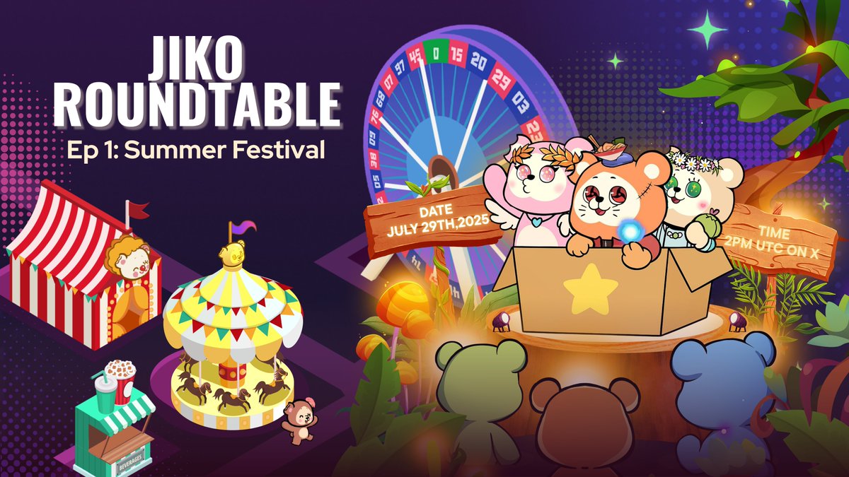 Beraji ๐ปโ๏ธ๐ (@berajibears) on Twitter photo ๐๏ธ JIKO ROUNDTABLE โ EP.1: Whatโs Summer Festival?
Our first-ever roundtable is here โ and itโs gonna be pure chaos ๐งจ
Expect juicy updates, spicy plans, and maybe a little alpha ๐
Starring the trio: <a href="/jiberabi/">Jiberabi ๐ฆ | Beraji ๐ปโ๏ธ</a> , <a href="/Cocothebera/">Coco The Bera</a> , <a href="/eden_noob/">Eden | Beraji ๐ปโ๏ธ</a>
๐ July 29th | ๐ 2PM UTC
Set your ๐๏ธ JIKO ROUNDTABLE โ EP.1: Whatโs Summer Festival?
Our first-ever roundtable is here โ and itโs gonna be pure chaos ๐งจ
Expect juicy updates, spicy plans, and maybe a little alpha ๐
Starring the trio: <a href="/jiberabi/">Jiberabi ๐ฆ | Beraji ๐ปโ๏ธ</a> , <a href="/Cocothebera/">Coco The Bera</a> , <a href="/eden_noob/">Eden | Beraji ๐ปโ๏ธ</a>
๐ July 29th | ๐ 2PM UTC
Set your