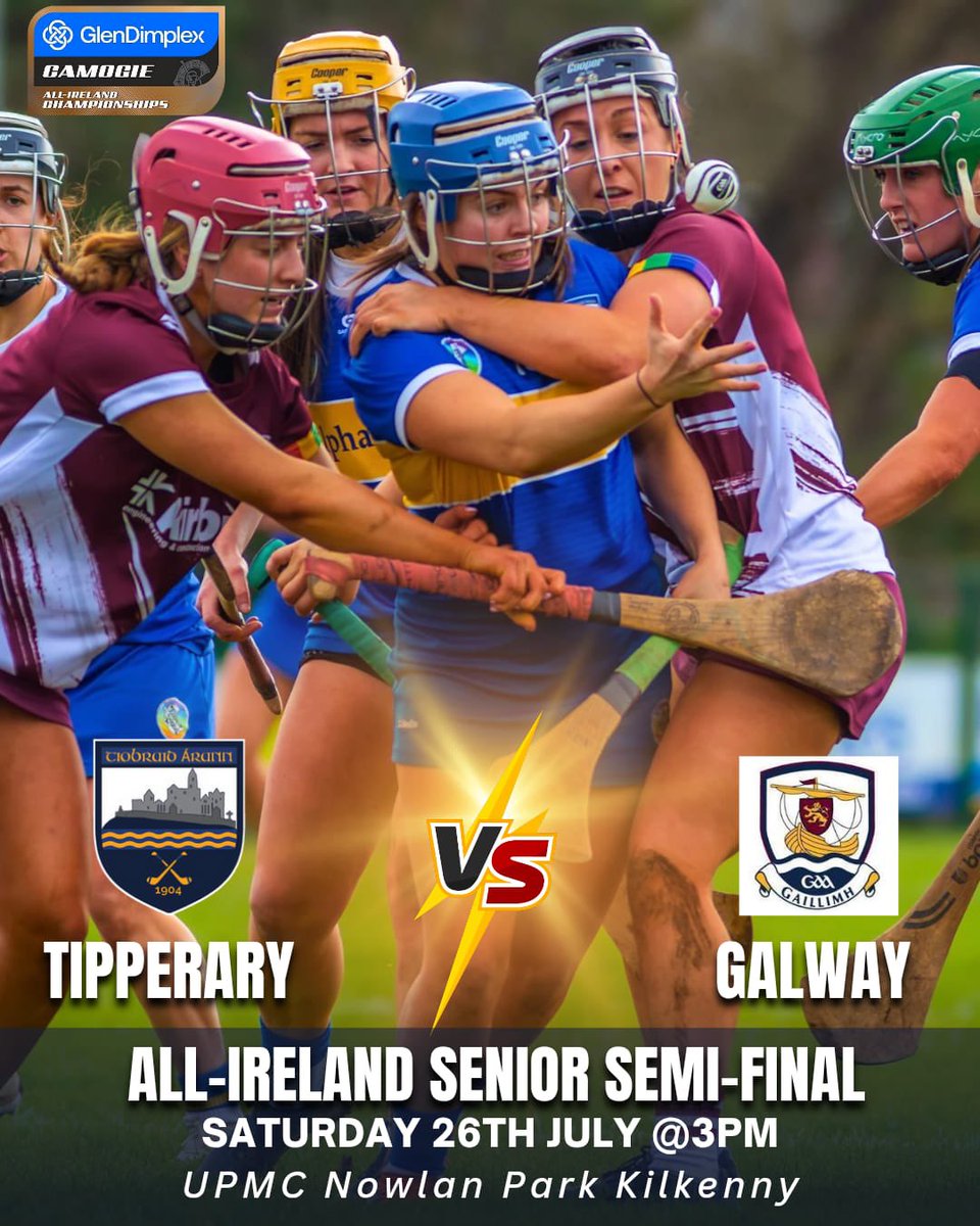 Wishing the very best of luck to <a href="/camogietipp/">Tipperary Camogie</a> in the All-Ireland semi-final today, especially to <a href="/thurlessars/">Thurles Sarsfields</a> players, captain Karen Kennedy, Lucy Stakelum and Eimear Carey. 🍀🍀🍀 Let’s keep the momentum going!
Tiobraid Árann abú! 🔵🟡🔵🟡 We’ll be cheering you on!