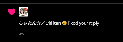 Chikabo4m's tweet image. WHYD CHIITAN LIKE MY FUCKING REPLY LMFAOOOOO