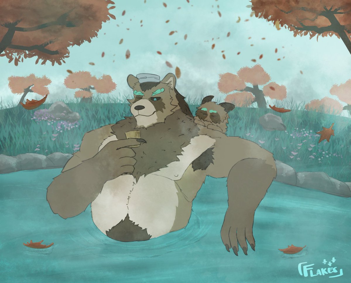 ShibeFlakes's tweet image. Onsen volibear ♨️