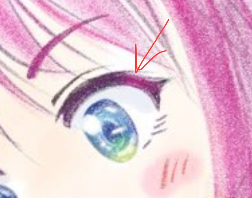 tag_nekonya27's tweet image. 実はまつ毛のハイライト、アニメ塗りとかラクガキの時は端に入れている。

本気絵の時は両端もしくは全体に入っています😃

何となくこだわってるところ👀✨️