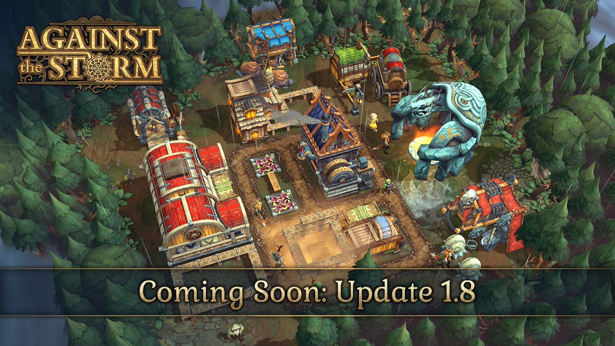 The next content update for Against the Storm is coming to PC on July 31st, along with the Nightwatchers DLC. 

Check out our new article in which we’re sharing previews of the new features and gameplay videos from the Nightwatchers DLC:
store.steampowered.com/news/app/13364…