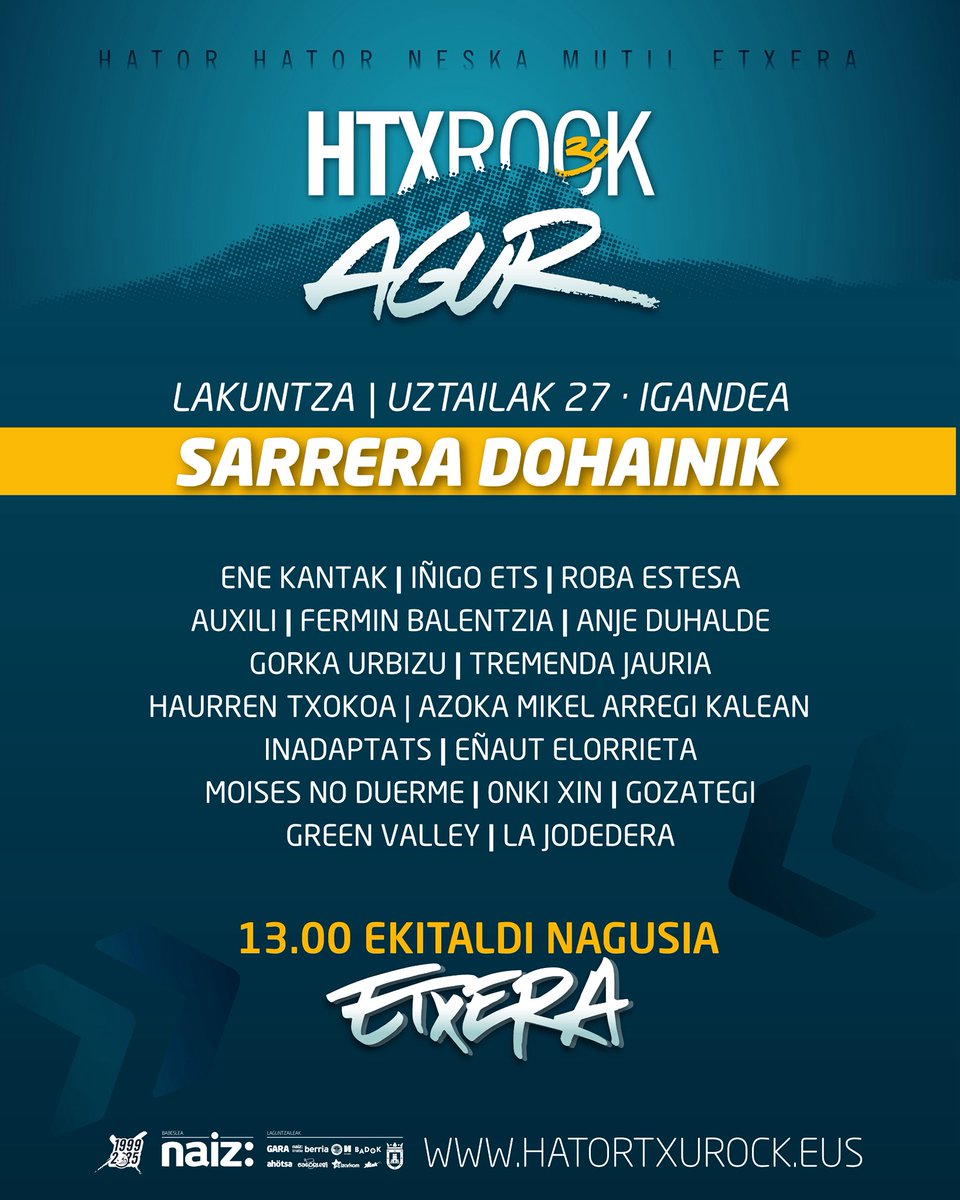 aagirrezabal's tweet image. Gutxinaka-gutxinaka ari da hain urruti ikusten nuen igandea gerturatzen. Hatortxuri agur esatekoa.
Zatozte denak bihar, Euskal Herriko txoko guztietatik, jaialdi honi, jende guzti honi merezi duen agurra emateko. Horretarako eguna prestatu dugu.