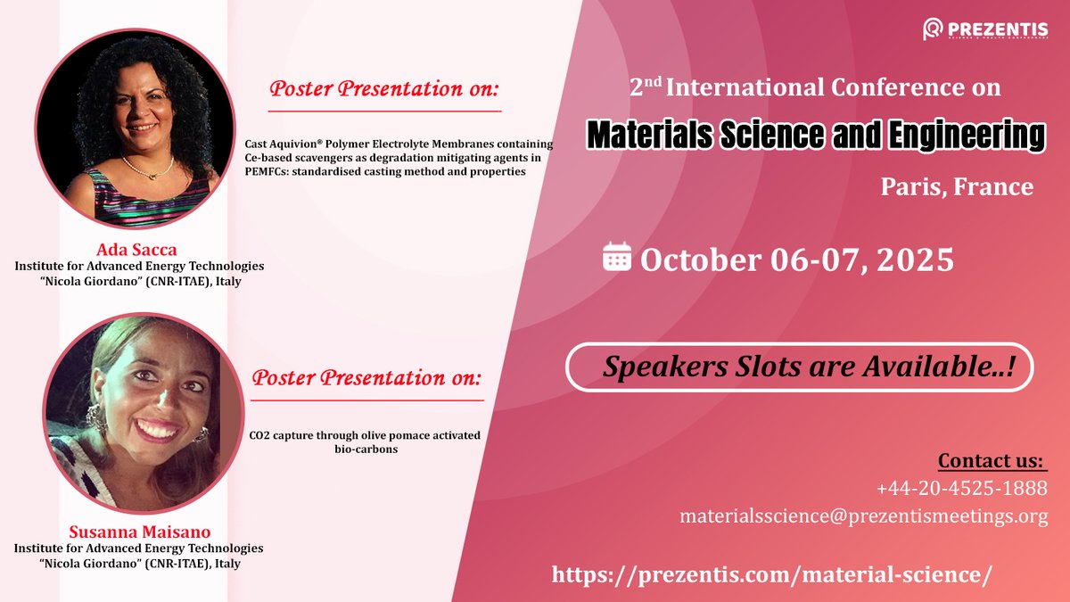 EllisCathy2414's tweet photo. Featured Speakers Alert!
Join us at #MaterialsScience2025 for her exclusive talk on the latest breakthroughs in material innovation!
Abstract Submissions Open!
🔗https://t.co/lkgQxWkB0h
#Paris #Materials #Engineering #Researchers #Polymer #SmartMaterial #Ceramic #Catalysi #Energy https://t.co/P23TkyMBXx