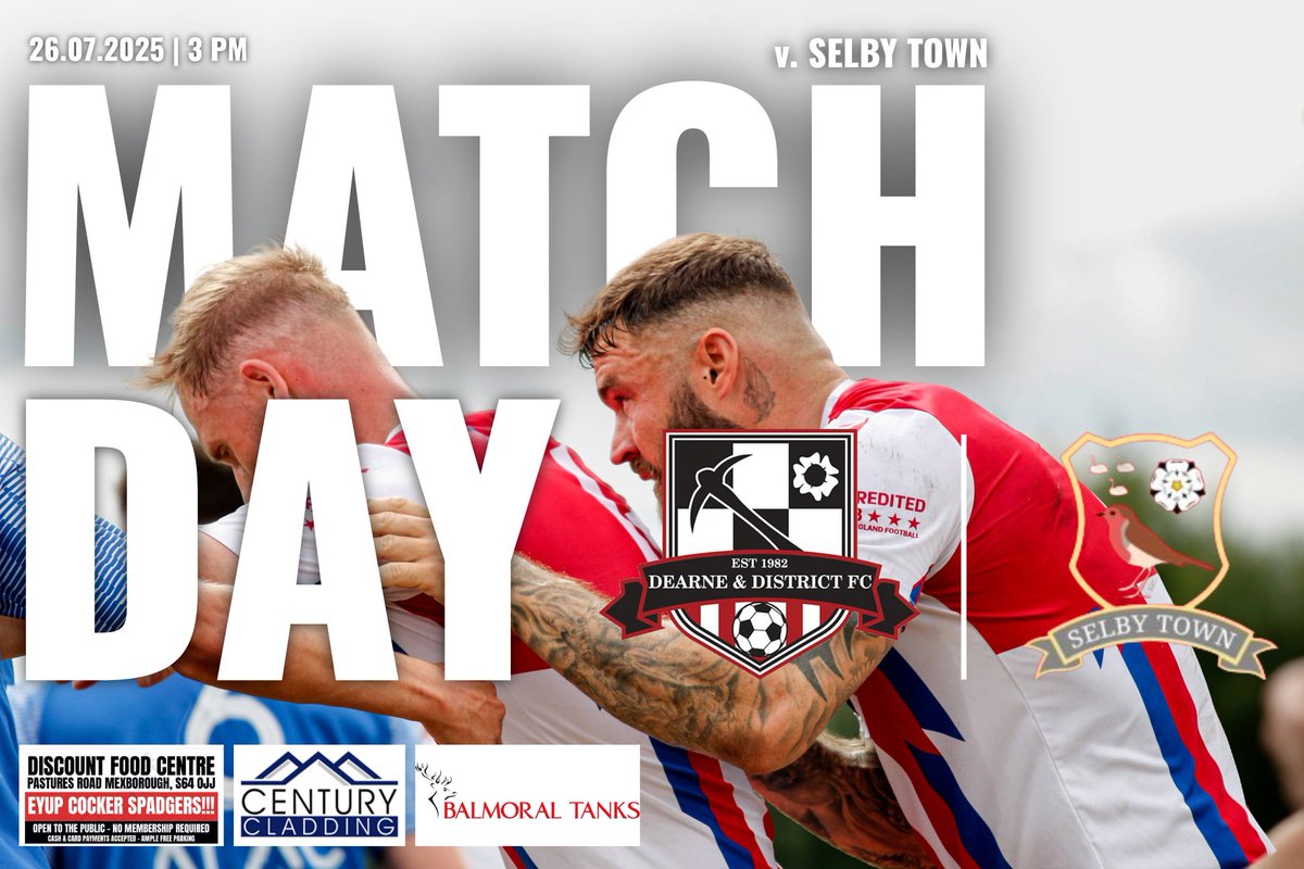 Dearne & District F(C) (@dearnedistrict) on Twitter photo โฝ๏ธ ๐ ๐๐ง๐๐๐๐๐ฌ
๐ <a href="/SelbyTown_FC/">Selby Town FC</a>
๐๏ธ Century Cladding Welfare Community Ground
๐ 3pm
#wadadaw | #NCEL | #matchday | ๐ธ Finlay W โฝ๏ธ ๐ ๐๐ง๐๐๐๐๐ฌ
๐ <a href="/SelbyTown_FC/">Selby Town FC</a>
๐๏ธ Century Cladding Welfare Community Ground
๐ 3pm
#wadadaw | #NCEL | #matchday | ๐ธ Finlay W