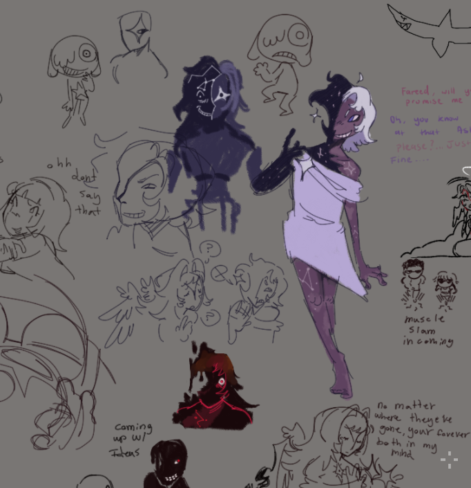 Roffi_Toucan's tweet image. Doodles on magma with pookies + some yumeshippingsss (my semi headcanon on gijinka kururu :3 based on my miitopia on him HEHEH ) my wifee.... #yumetwt