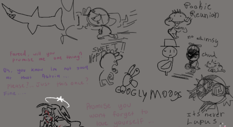 Roffi_Toucan's tweet image. Doodles on magma with pookies + some yumeshippingsss (my semi headcanon on gijinka kururu :3 based on my miitopia on him HEHEH ) my wifee.... #yumetwt