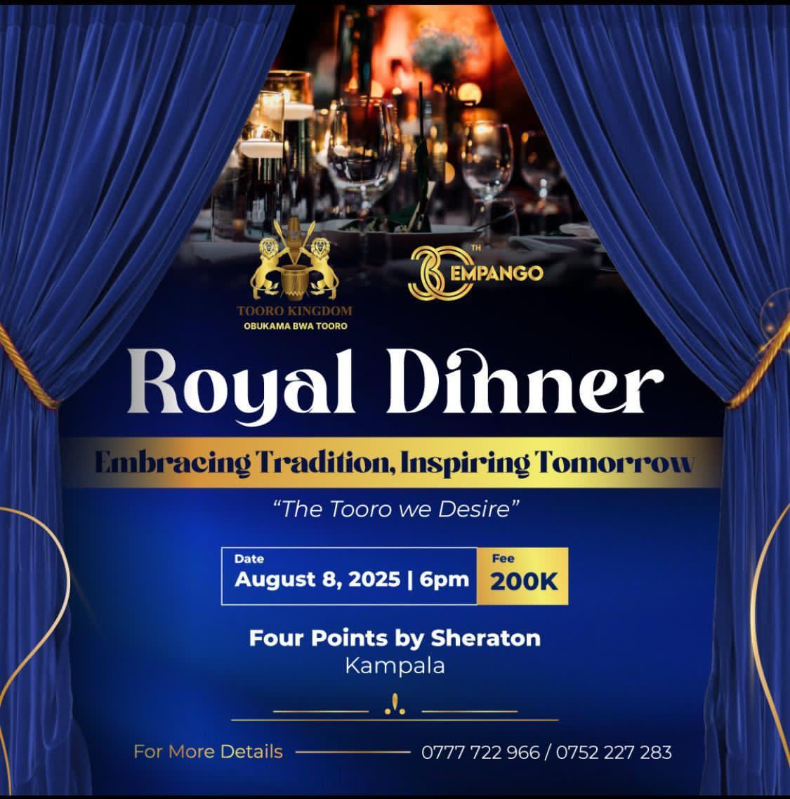 rukie_yusuf's tweet image. Tooro kingdom is hosting a Royal Dinner on August/08/2025 at four points by Sheraton Kampala under the theme&quot;Embracing tradition,inspiring tomorrow.
Let&apos;s not miss on this where special insights will be shared to help develop the kingdom. #GoldenPosts @toorokingdom