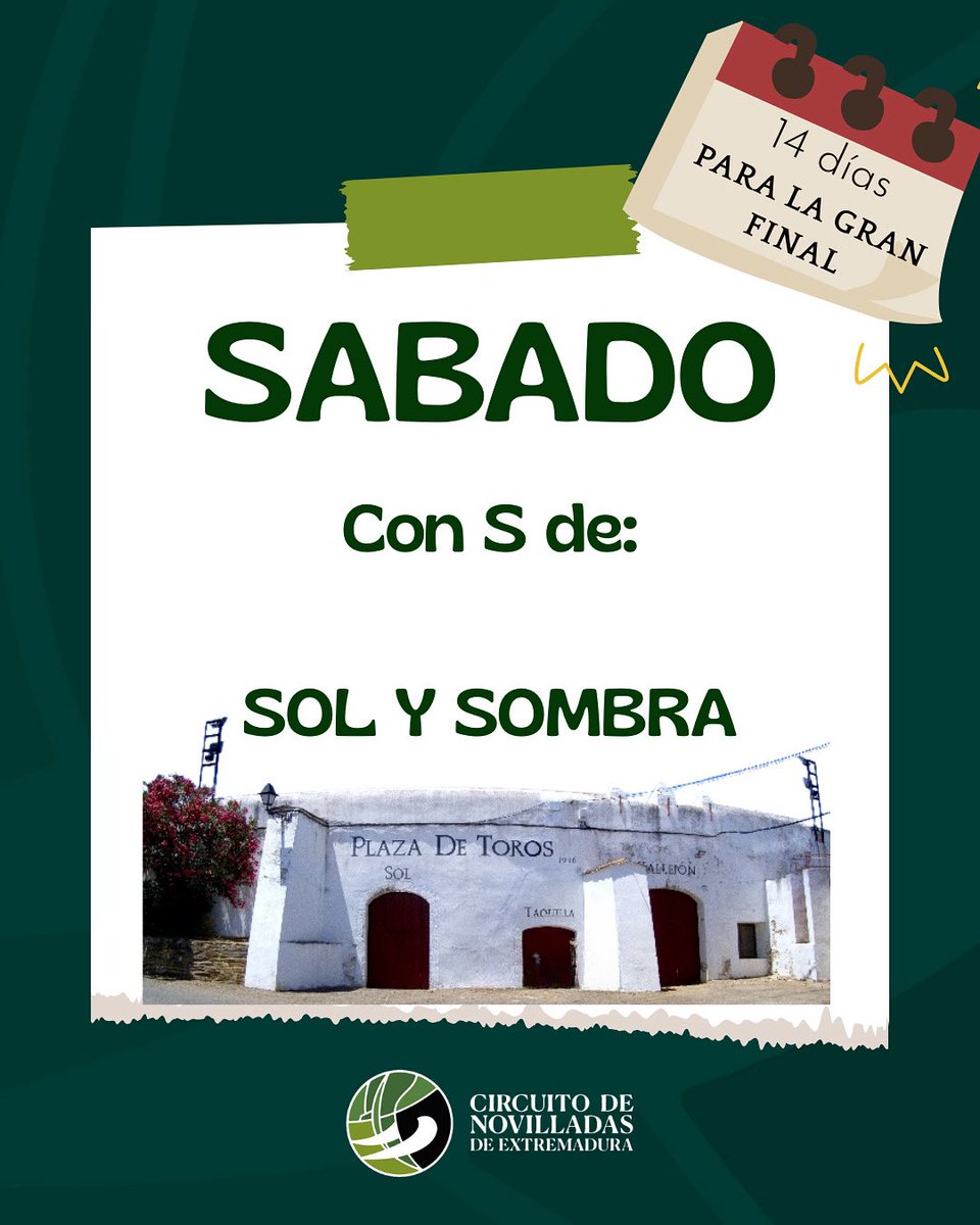 CircuitoExtr's tweet image. Sábado con S de SOL y SOMBRA 🌞
Y tú, 🤔¿desde donde prefieres ver una corrida de toros?
¡Te leemos! 👀
