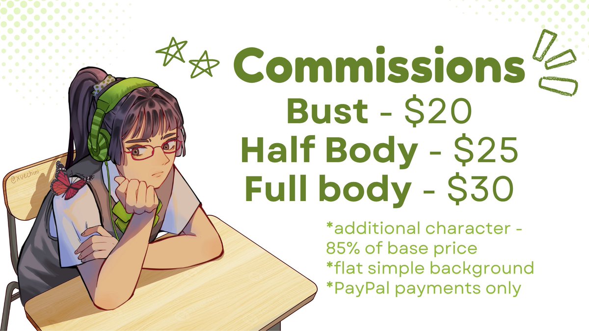 xuechini's tweet image. hi folks my commissions are finally open
please dm me to request (੭ ˊ^ˋ)੭
#commisionsopen #commissionsheet #commissionart #artph #digitalart