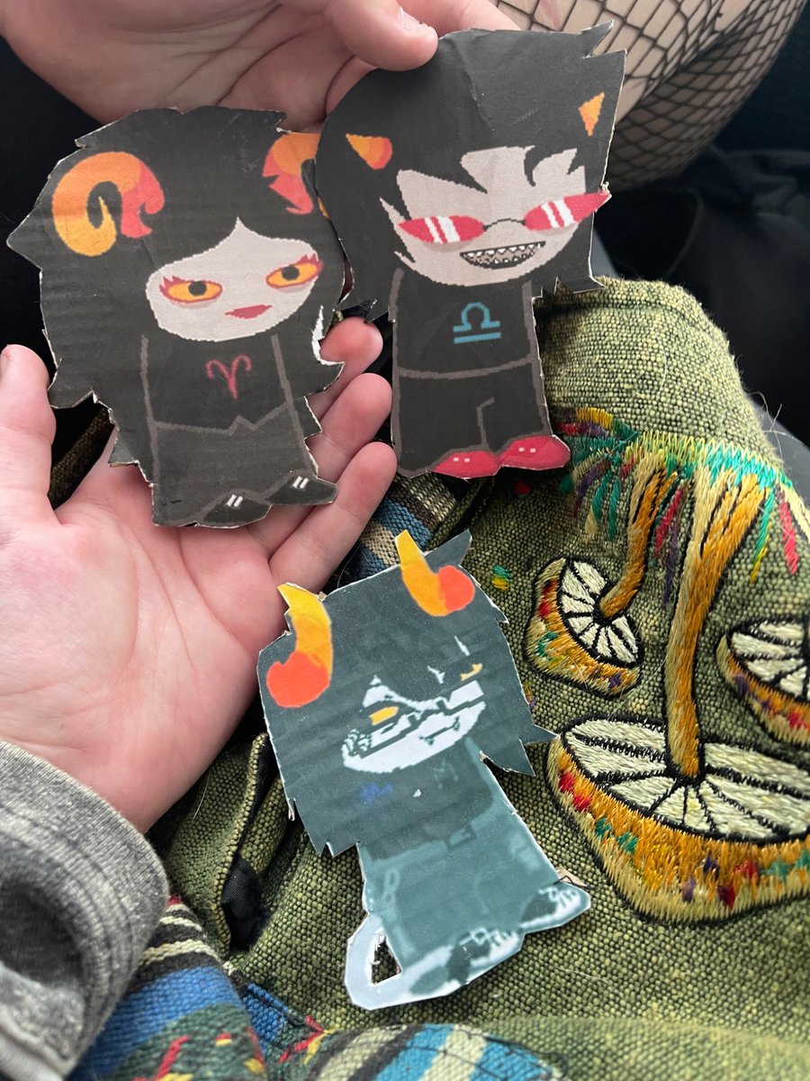 justajevil's tweet image. ready for alton towers!! bringing aradia and terezi. marcel is also here we didn't mean to bring him he's a stowaway