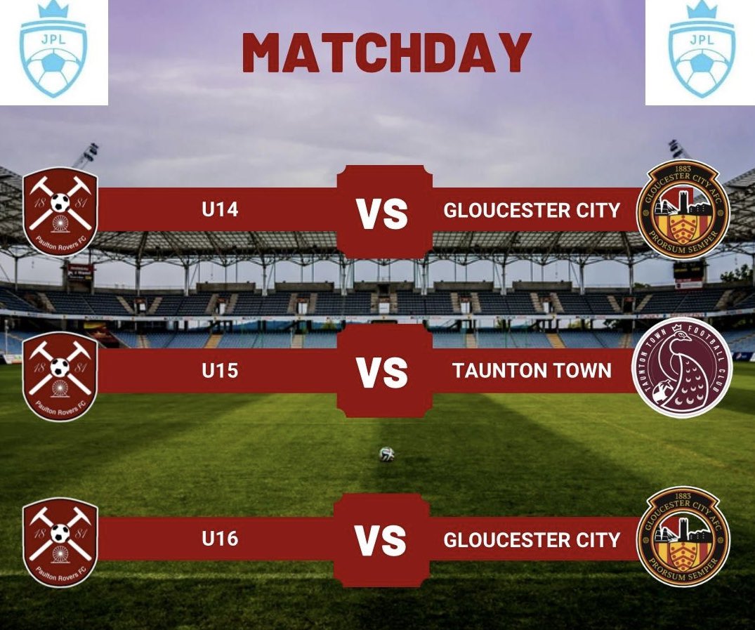 ⚽️ Matchday ⚽️

Some excellent fixtures lined up this morning, good luck to all the players in action 👍

Update- U16 fixture cancelled ❌