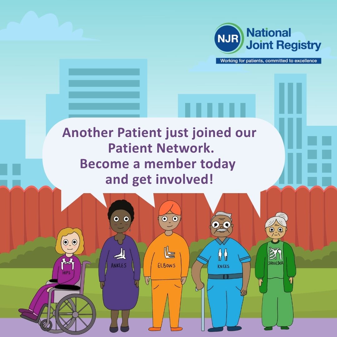 Another member just signed up to our Patient Network. 🥳

Join our Patient Network today to share your experience and get involved in a range of NJR activities.

Sign up here: zurl.co/h9v9C