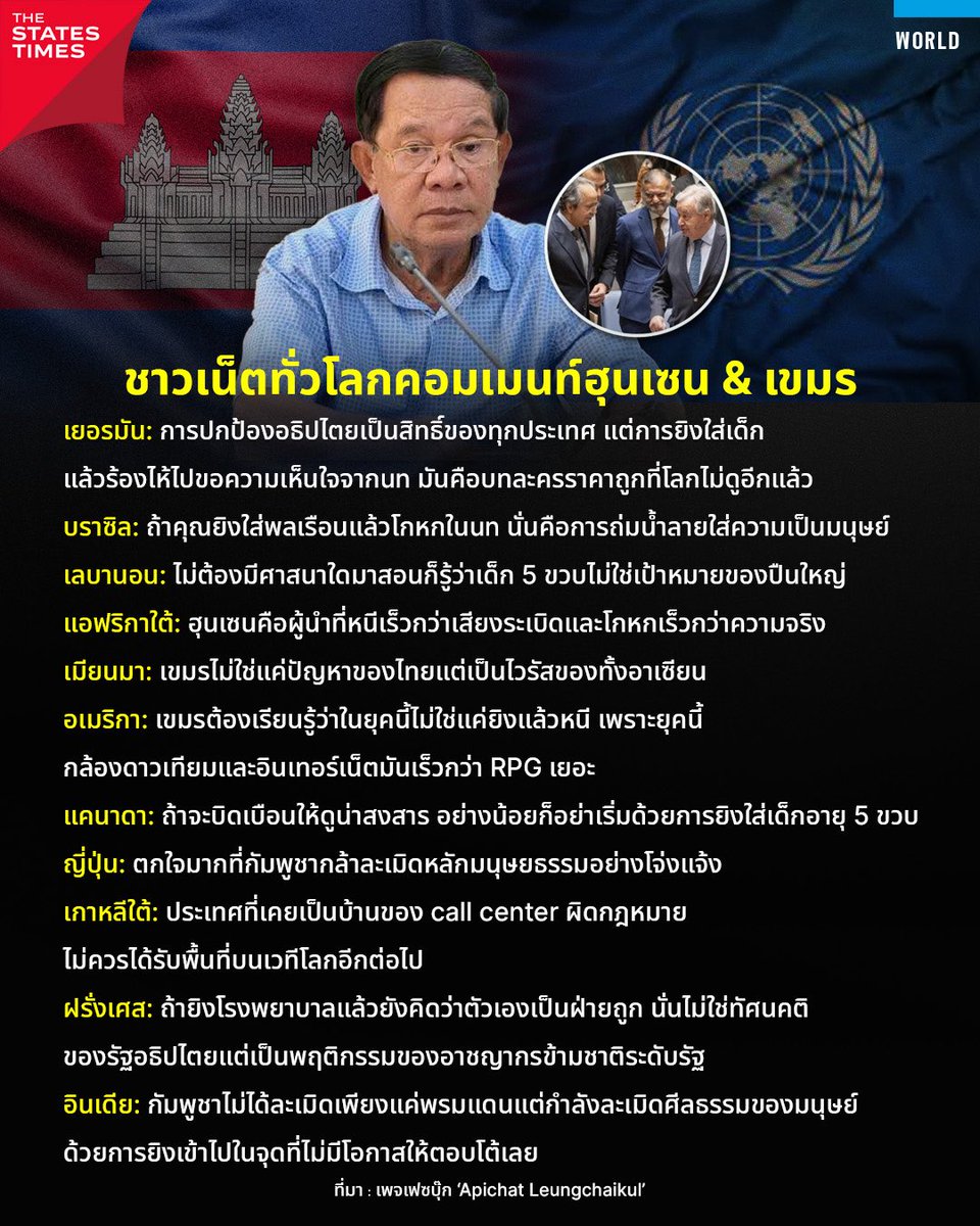 jerjes00's tweet image. ทั่วโลกเขารู้กันหมด ก็ยังจะดันทุรังรับบทเหยื่อ ต้องให้สูญเสียคนบริสุทธิ์ไปอีกเท่าไหร่ ใดๆ คือชอบคำพูดของเมียนมามาก
#CambodiaOpenedFire
#cambodiaopenedfirefirst
#cambodiastartedthewar
#กัมพูชายิงก่อน