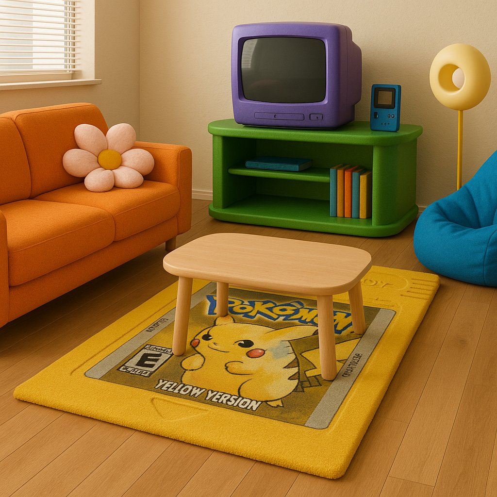 selinspace's tweet image. my pokémon yellow cartridge rug concept