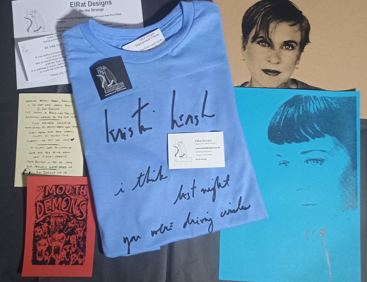 ElRatDesigns's tweet image. Shipped this week
@kristinhersh "your ghost" handwritten lyric shirt. The only one in the world, in this colour combo.
What colours would you choose?
elratdesigns.co.uk
Be the Strange