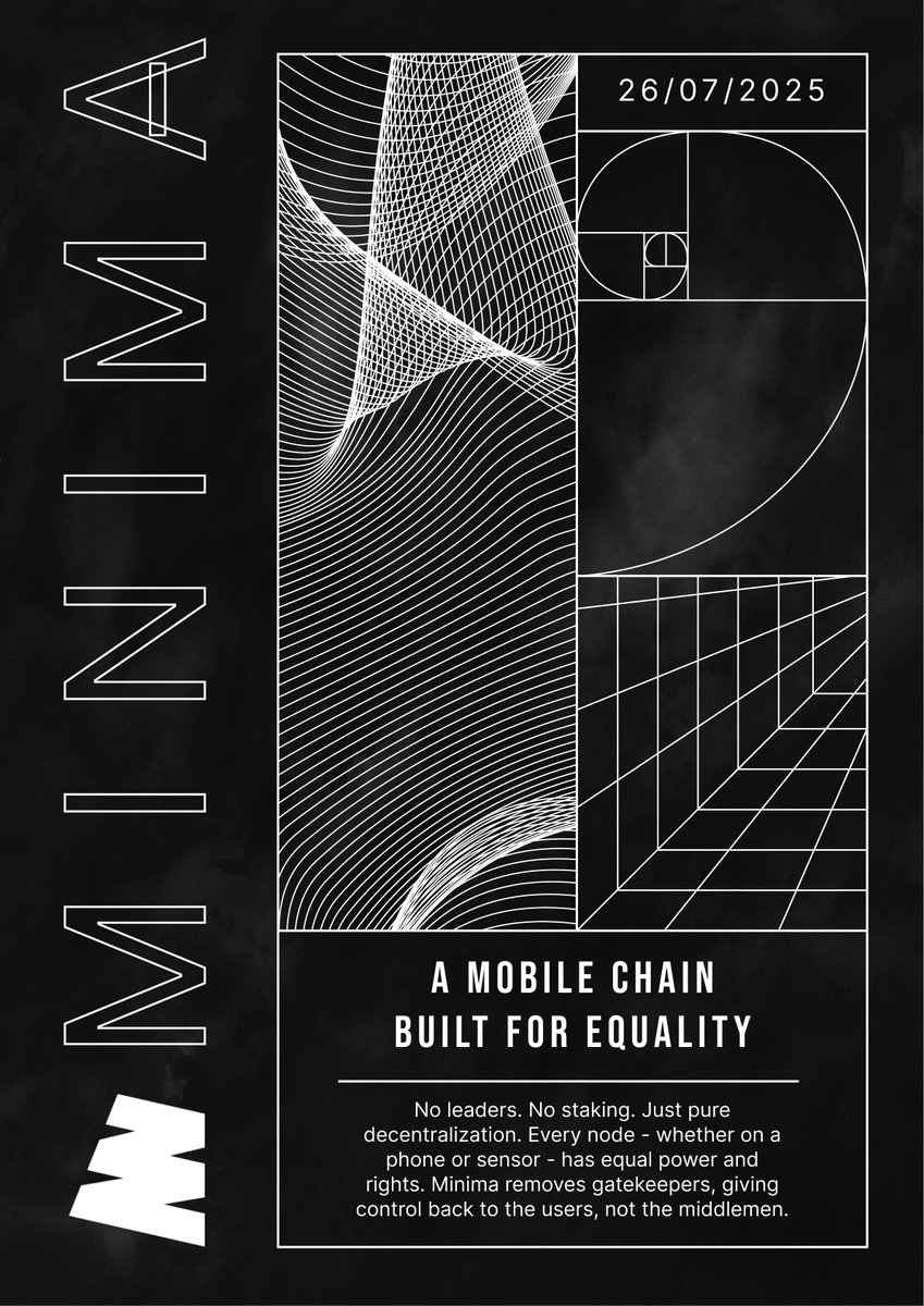 🧵What if a blockchain worked like air - invisible, everywhere, and essential?
Minima isn’t just another Layer 1. It’s a new kind of infrastructure:
→ Permissionless
→ User-run
→ Truly decentralized

Let me explain 🧠👇

Most chains depend on validators, miners, or centralized