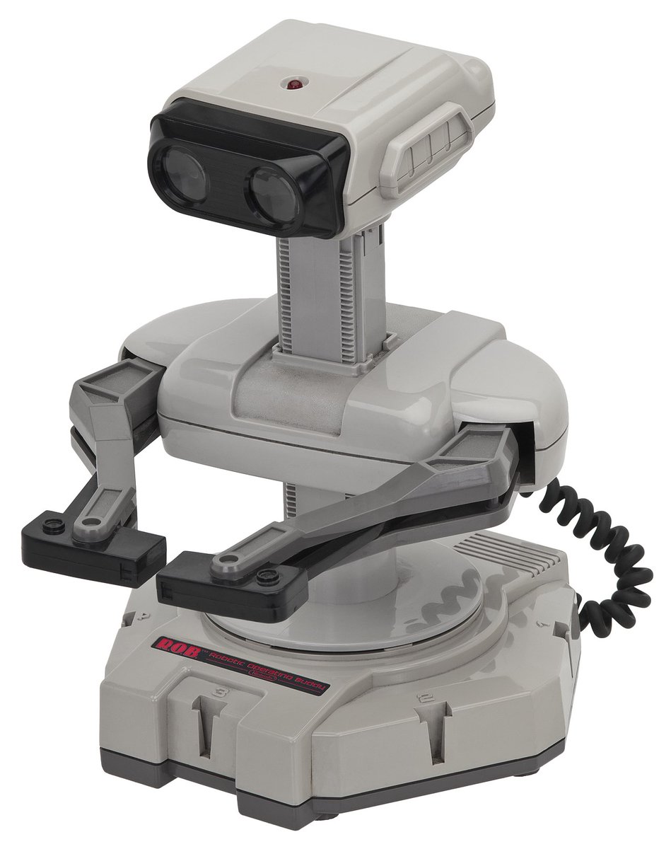 ¡Buenos días de sábado! 🌅

🎉Hoy cumple 40 años uno de los accesorios más curiosos y míticos del videojuego, el robot R.O.B.

🤖¡Os sonará por ser un personaje jugable de Smash Bros., pero también fue un curioso complemento de NES!