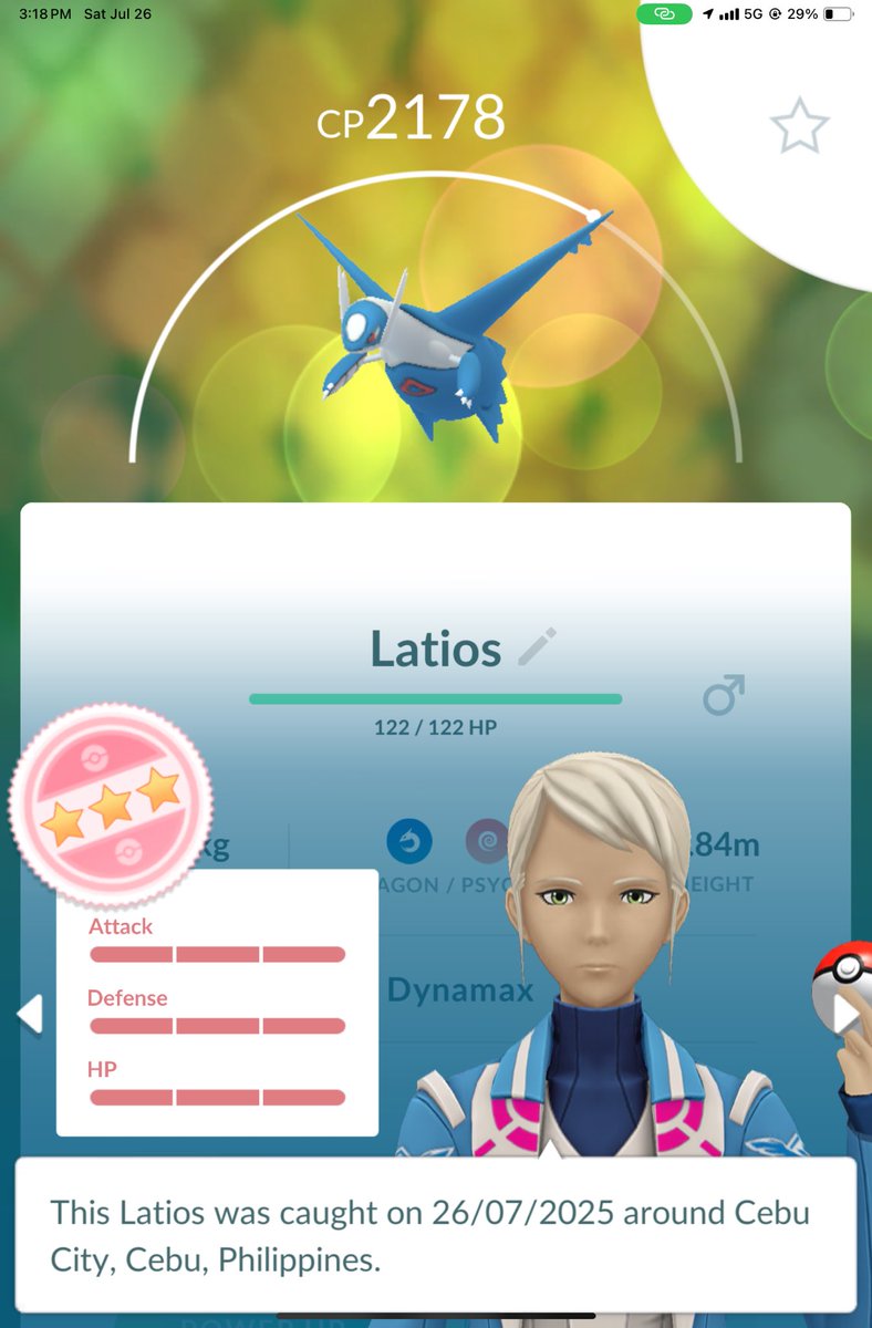 My 5th Max Battle today: Dynamax Latios💯❤️ #PokemonGO