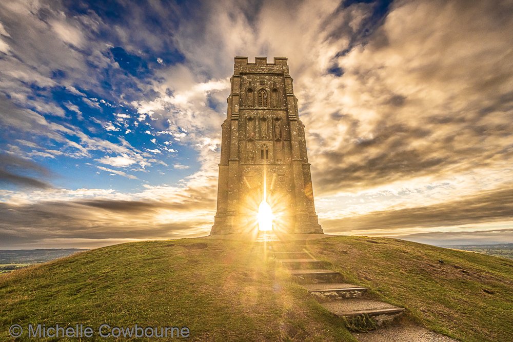 I love watching and following the light, trying to work out when it might pop through the clouds. I really needed to see this today.💙  Photo taken about half an hour after sunrise today on Glastonbury Tor.