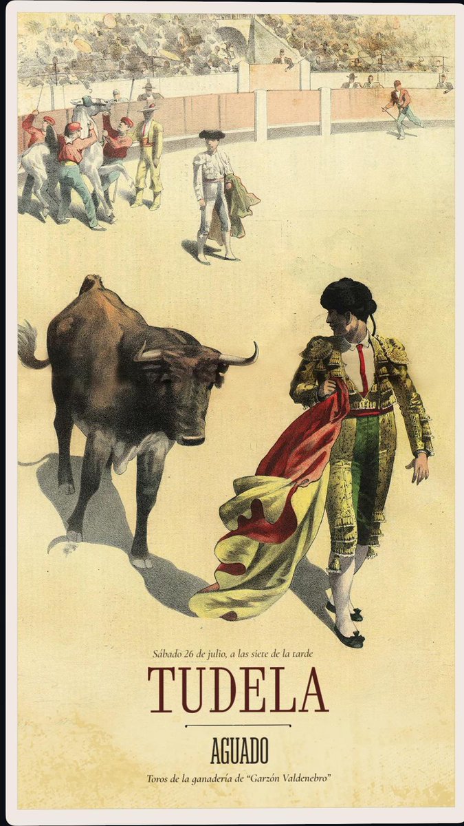 Tudela. Hoy, sábado 26 de julio, a las siete de la tarde.
Toros de la ganadería de Garzón Valdenebro.