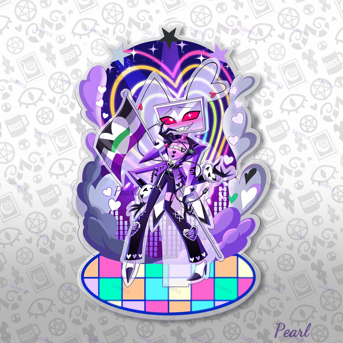 teapearl3's tweet image. commissions🖤💜🤍 
#HazbinHotelVax