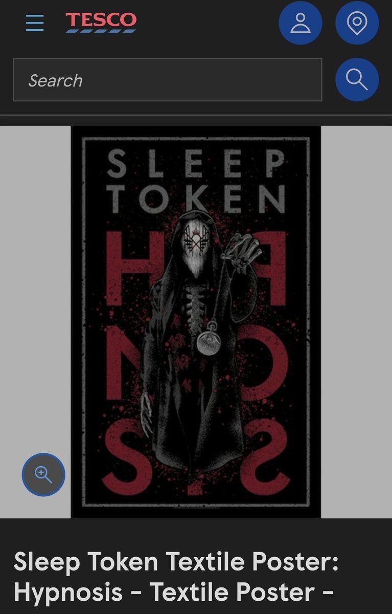 tinkothy's tweet image. sleep token merch at tesco 😭
