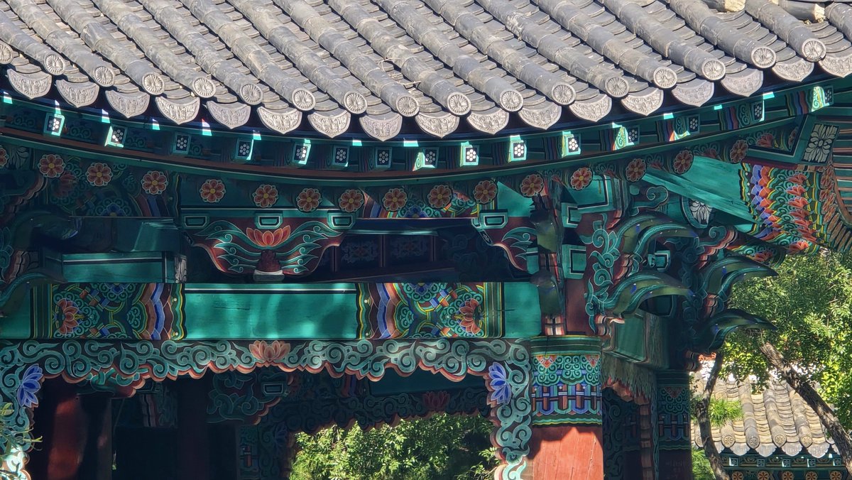 go__owr's tweet image. 단청과 물그림자.