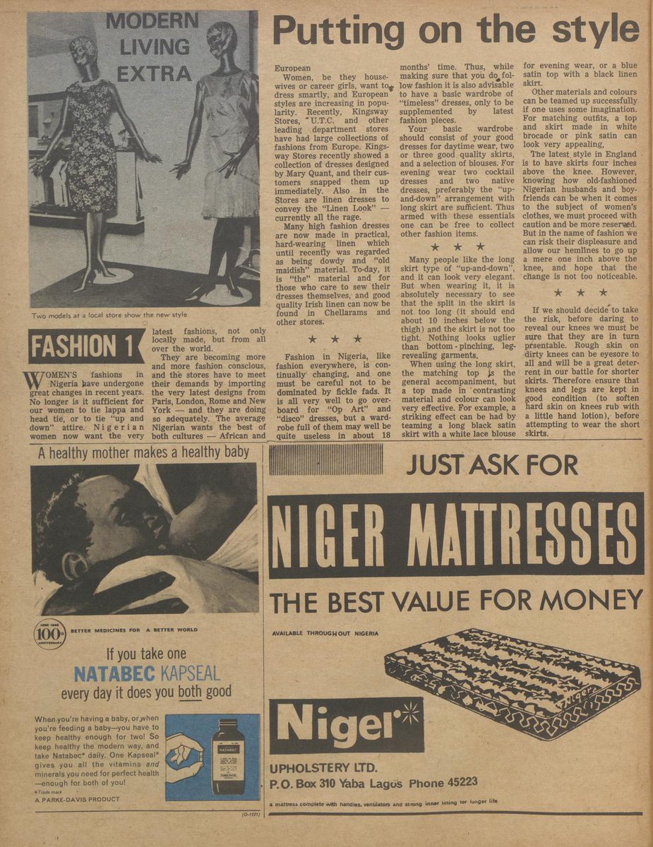 StartArchiving's tweet image. “Putting on the style” — DRUM, 1966
“Many people like the long skirt type of “up-and-down”, and it can look very elegant. But when wearing it, it is necessary to see that the split in the skirt is not too long and the skirt is not too tight. Nothing looks uglier than…