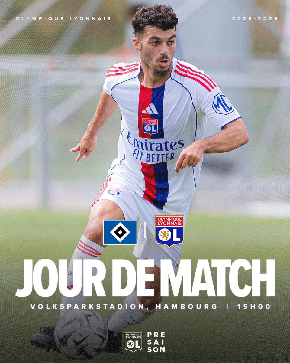 OL_English's tweet image. 🔴 MATCH DAY 🔵
⚽ #HSVOL
💪 3rd preparation match
⌚ 15:00
🏟 Volksparkstadion