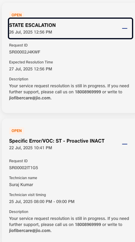 arcscapes's tweet photo. @JioCare Pending since 22 July. No Action taken yet. https://t.co/sPHbanMzea