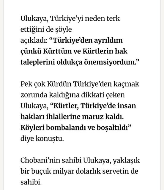 Fenerbahçe, “kürtler, Türkiye’de insan hakları ihlallerine maruz kaldı. Köyleri bombalandı” açıklamalarıyla gündeme gelen Hamdi Ulukaya’nın sahibi olduğu Chobani firmasıyla stadyum ismi ve Avrupa forma göğüs sponsorluğu için anlaştı.