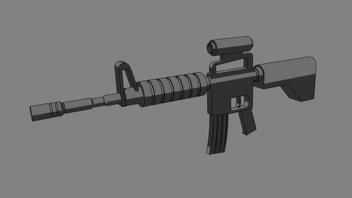 「アサルトライフル」モデリング出来ました
 #blender #b3d