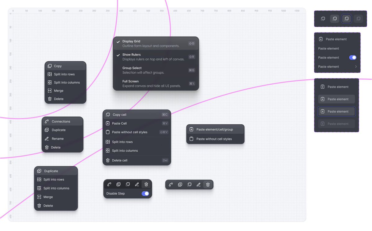 Context menu design