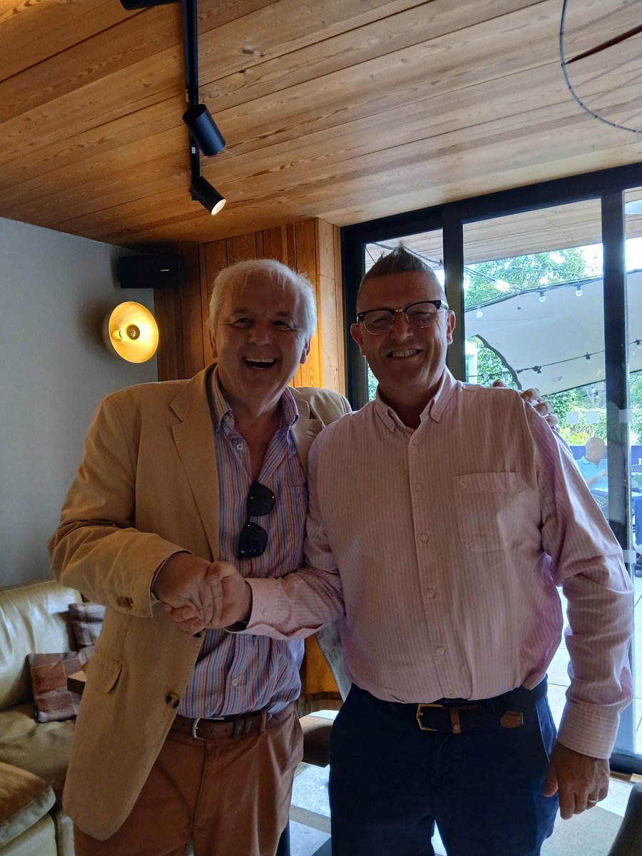 Thebullet1962's tweet image. Morning @jerry38952034 -- two Playboys discussing last night's revellry. Felicitations Michael