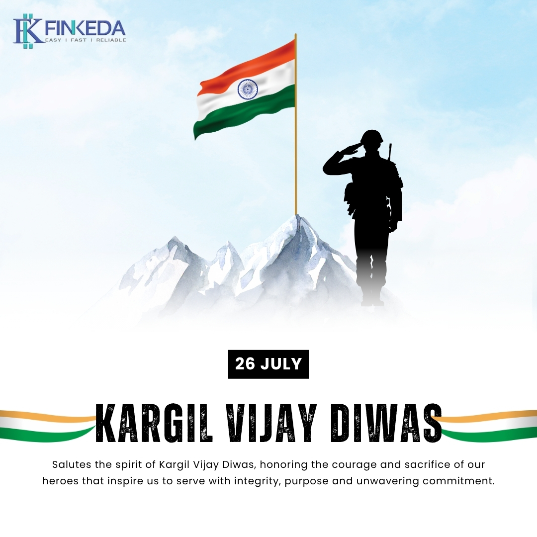 On #KargilVijayDiwas we salute the brave soldiers who gave their all,

Their courage inspires our commitment to serve with purpose.

#Finkeda #JabBaatPaiseKiHoToSirfFinkeda #IndianArmy #SaluteToHeroes #FinkedaCares #NationFirst