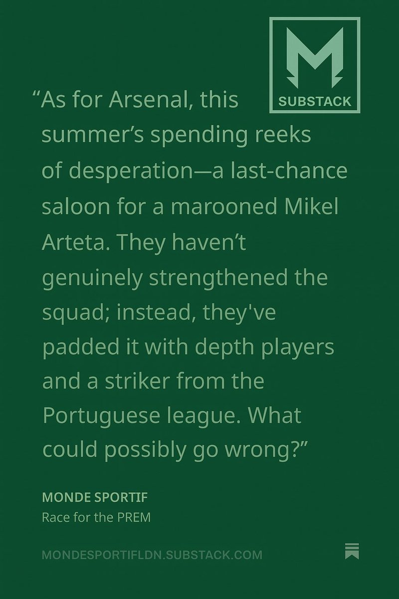 MONDE SPORTIF (@mondesportifldn) on Twitter photo โฆquestion marks over ๐ผ๐๐๐๐๐ผ๐'๐ title tiltโฆ#PremierLeague
<a href="/alexleboxe/">โถโโบโ๐
๐
โทโโโบ</a> questions recruitment and a purchase from the the Liga Portugueseโฆ๐ต๐น
#AFC | #LFC | #CFC | #MCFC
โโพโโ
open.substack.com/pub/mondesportโฆ โฆquestion marks over ๐ผ๐๐๐๐๐ผ๐'๐ title tiltโฆ#PremierLeague
<a href="/alexleboxe/">โถโโบโ๐
๐
โทโโโบ</a> questions recruitment and a purchase from the the Liga Portugueseโฆ๐ต๐น
#AFC | #LFC | #CFC | #MCFC
โโพโโ
open.substack.com/pub/mondesportโฆ
