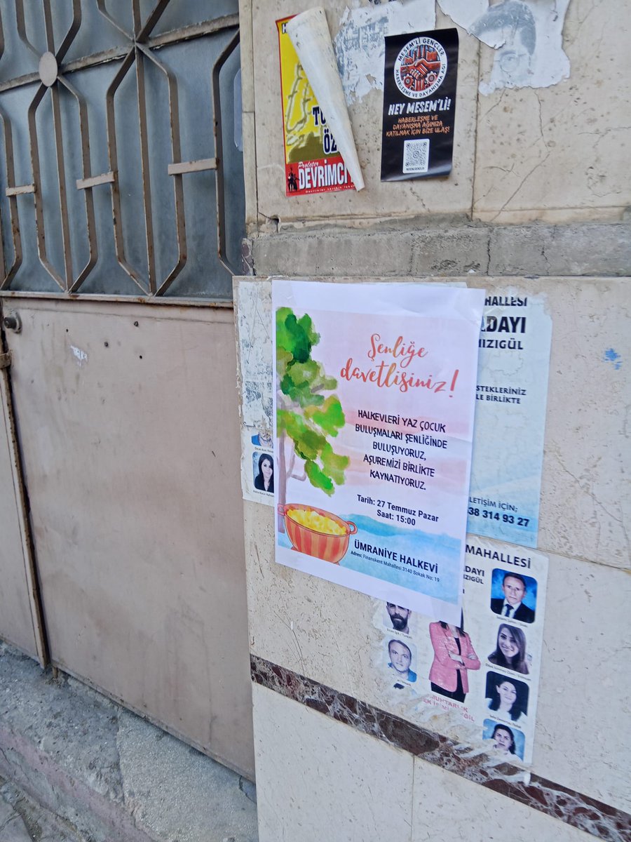 Şenliğimiz var 🎊

27 Temmuz Pazar (yarın) günü Ümraniye Halkevi'nde buluşuyoruz. Yaz Çocuk Buluşmaları şenliğini gerçekleştireceğiz, aşuremizi dayanışmayla hep birlikte kaynatacağız. 🥄🍲✊

Herkesi bekliyoruz 🌱