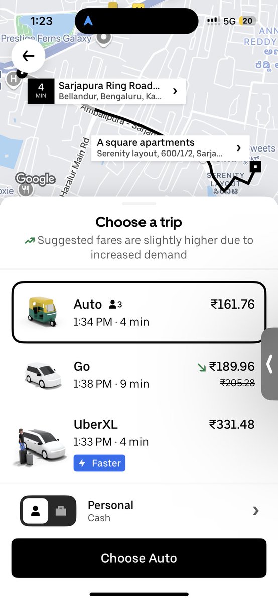 ShivamSouravJha's tweet image. Base fare is 62 

What logic is this @Uber_India fucking 161?????