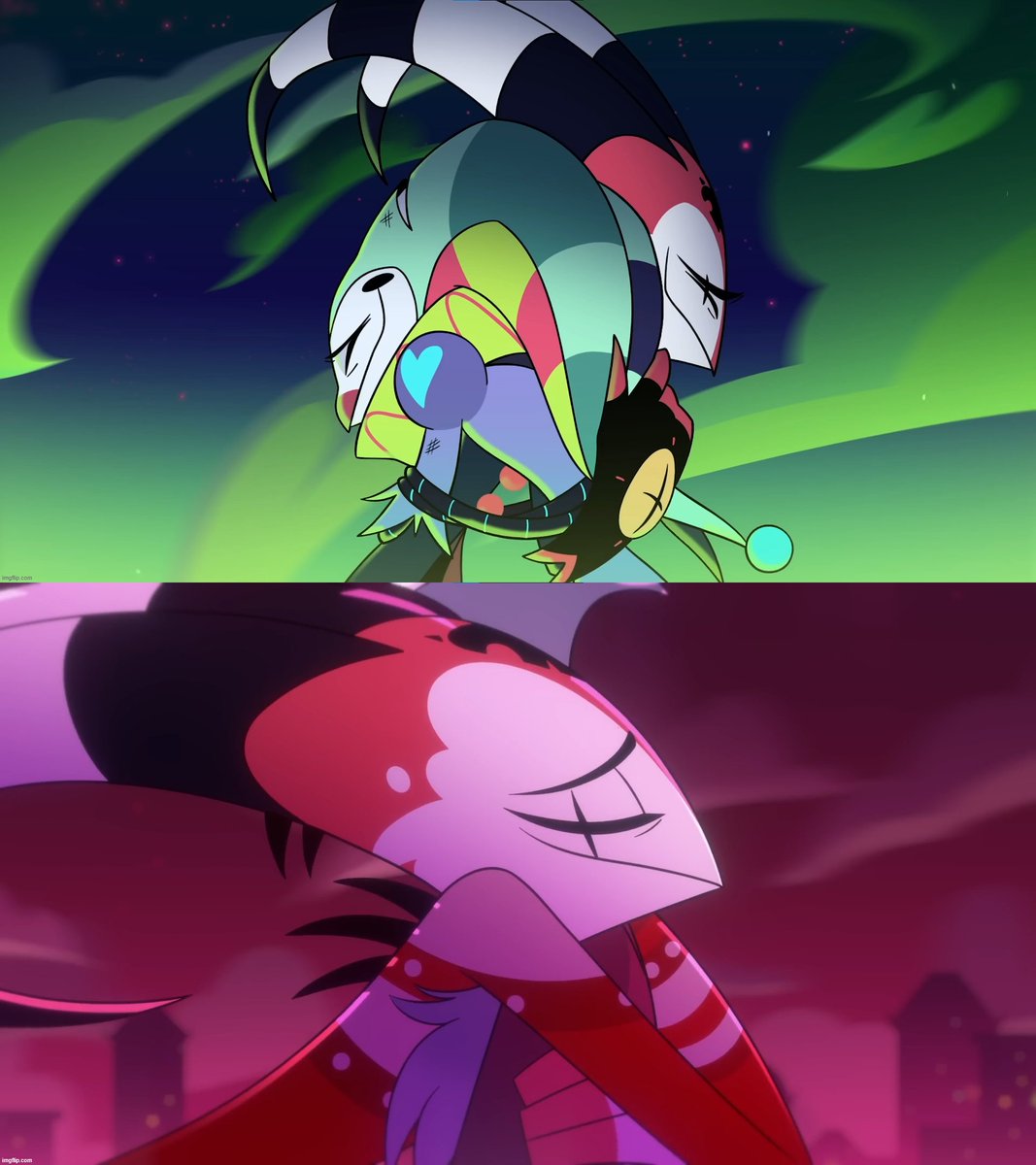 _Choco_torta's tweet image. Fizz was the first to offer him the hug and forgiveness he so desperately needed.
But it was Stolas whom Blitzø truly longed to hold, tenderly, silently, yet conveying all the love he'd been holding back for so long ❤️
#HelluvaBoss #Hellaverse #Blitzø #Stolas #Stolitz