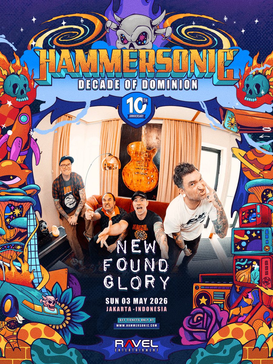 NEW FOUND GLORY | SUN, 3 MAY 2026

All official updates and event information will be shared via Hammersonic’s official social media channels and hammersonic.com.
