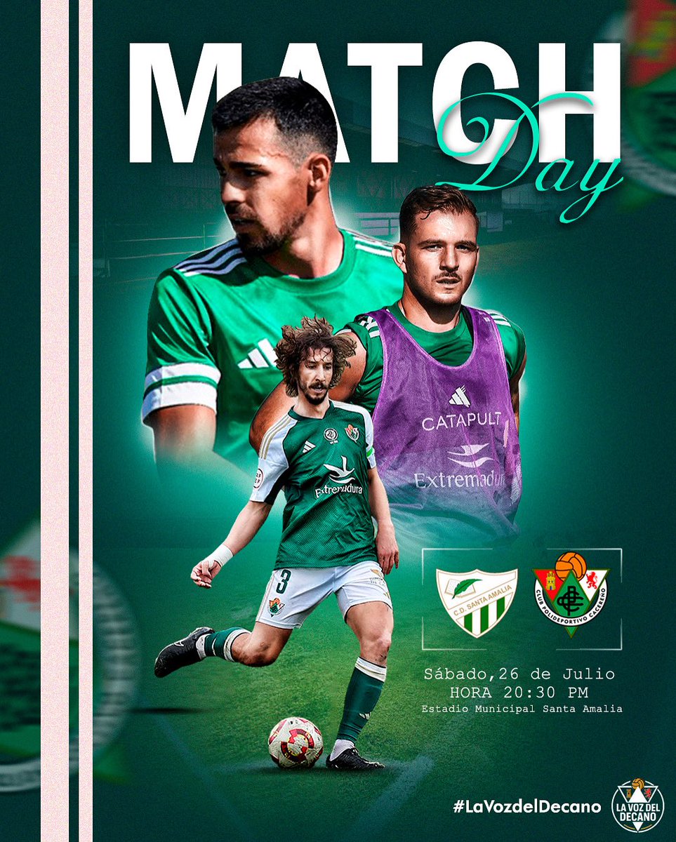 DecanoEX's tweet image. VUELVE EL FÚTBOL 😍

SANTA AMALIA 🆚 CACEREÑO 💚