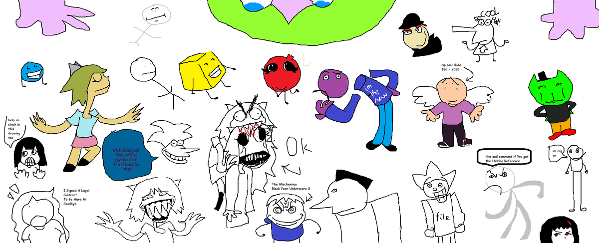 osmisanidiot's tweet image. rather lame doodles of random things
