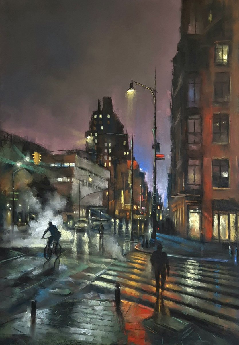 MGooderham's tweet image. A picture from last year.
After Midnight, Greenwich Village.
58x82cm.