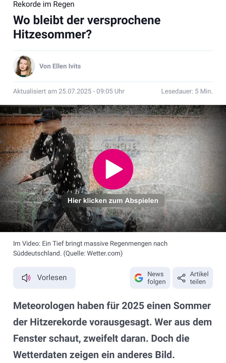 Christian_Kott's tweet image. Dieses Jahr hätte es eigentlich endlich etwas werden sollen mit einem richtigen #Sommer: Heiss und trocken, sogar Dürre, Todeshitze, apokalyptische Zustände wurden uns angekündigt.
Wie seit einigen Jahren schon ist die Realität eine andere als: „Dieses Jahr ist das heisseste und…
