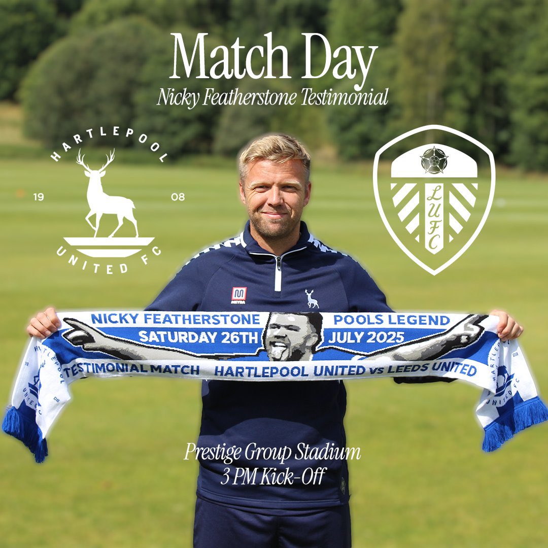 Hartlepool United FC (@official_hufc) on Twitter photo It's a very special Matchday.
Nicky Featherstone gets his testimonial v <a href="/LUFC/">Leeds United</a>
KO is at 3 pm, come and support a Pools legend.
#HUFC It's a very special Matchday.
Nicky Featherstone gets his testimonial v <a href="/LUFC/">Leeds United</a>
KO is at 3 pm, come and support a Pools legend.
#HUFC