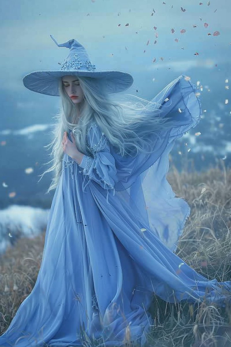 From the Witch Series —
The wind listens
to her silence.

#WitchSeries #WindWitch #BlueWitch 
#AIart #midjouroney